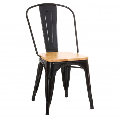 SILLA TOLIX COMBINADA C/MADERA NEGRO